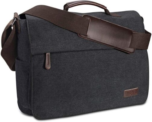 Ruschen Laptop Bag Men's Vintage Canvas for a 15.6 Inch Laptop, Premium Shoulder Bag, Messenger Bag
