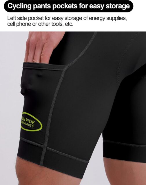 INBIKE Men's Padded Cycling Shorts with Side Pockets Short Summer Cycling Clothing for Bicycle Road Bike MTB E-Bike – Bild 3