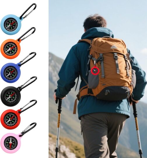 HAPPOW Pack of 6 Children's Compass, Mini Compass, Compass Keyring, High Precision Pocket Compass, Wear-Resistant and Drop-Proof, for Camping, Hiking, Fishing, Cycling Equipment (6 Colours) – Bild 5