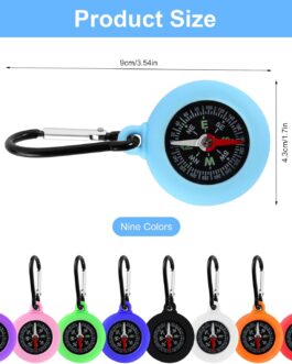 Compass Children’s Pack of 9 Mini Compass Outdoor Compas Keyring with Carabiner Portable Compass for Outdoor Holiday Camp Camping Hiking Travel