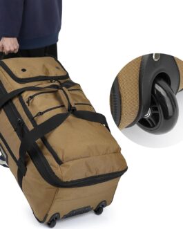 TAIHOYIN Travel Bag with Wheels Large Foldable 85-100L Expandable Packable Roll Bag Travel Hand Luggage, brown, Travel, camping