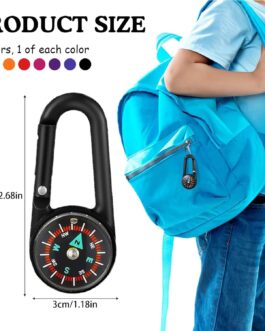 ZYEKIU Pack of 8 Compass with Carabiner Hook, Colourful Compass Keyring, Compass Kids Portable, Mini Compass, Multifunctional, Compass Outdoor 2-in-1, for Camping, Hiking, Climbing, Travel