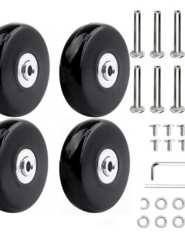 Alriedy Set of 4 Suitcase Castors, 60 x 18 mm Rubber Suitcase Replacement Wheels, Luggage Suitcase Replacement Wheels, Replacement Wheels for Suitcases (60 mm x 18 mm)