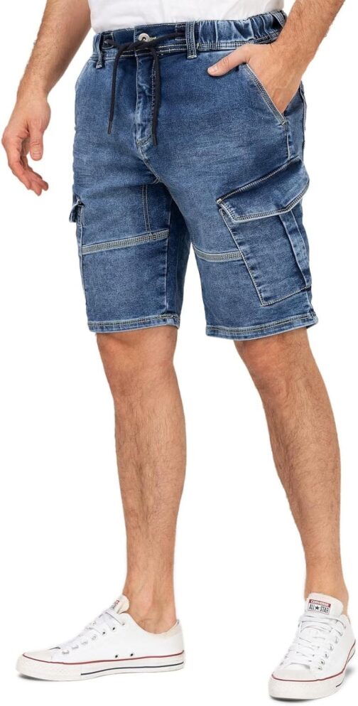 Sublevel LSL-502 Men's Cargo Jeans Shorts Bermuda Shorts with Side Pockets – Bild 4