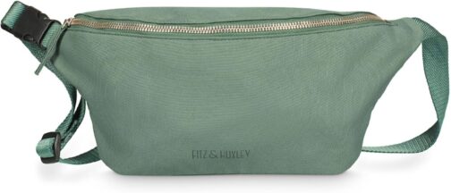 Fitz & Huxley Ocean Hip Bum Bag Made of Recycled Ocean Plastic - Crossbody & Shoulder Bag for Men and Women - Water-Repellent, Sustainable, Stylish - Belt Bag with Anti-Theft Compartment, agave