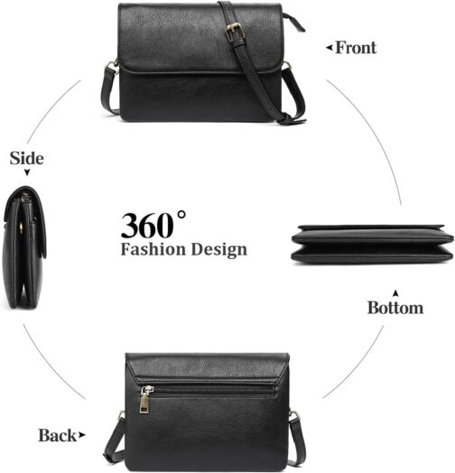 GAEKEAO Women's Shoulder Bag, Crossbody Bag, Purse, Handbag, Women's Shoulder Bag, with Card Slots, Adjustable, Removable Shoulder Strap for Women, Type 1-black, M – Bild 2