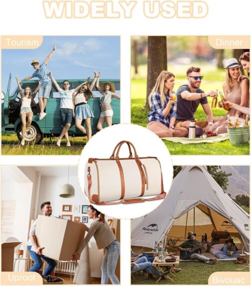 Foldable Travel Bag, Hand Luggage Bag, Foldable Travel Bag, Garment Bag, Travel Bag, Carry On Bag, Large Travel Bag, Luggage Bag, Waterproof Garment Duffle Bag, Travel Bag Foldable, White, Casual – Bild 7