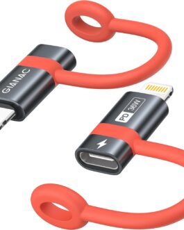 36W USB C to Lightning Adapter (2 Pack) USB C Female to Lightning Male Adapter for Fast Charging Compatible with iPhone 14/13/12/11/XS/XR/SE, iPad/iPod/AirPods,with anti-loss rope