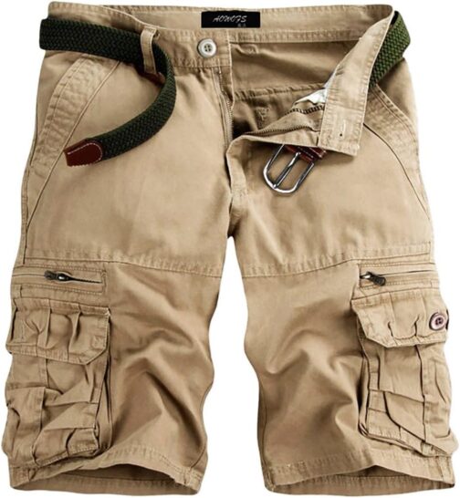 Cargo Shorts, Men's Short Trousers, Summer Cargo Shorts with Pockets, Large Sizes, Lightweight Bermuda Shorts, Chino Shorts, Hiking Trousers, Men's Outdoor Trousers