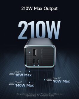 CUKTECH Laptop Powerbank 210 W, 20000 mAh External Battery with 3 Ports, 140 W PD 3.1 External Battery with Digital Display, Compatible with iPhone 16/15, MacBook Pro, Samsung and More