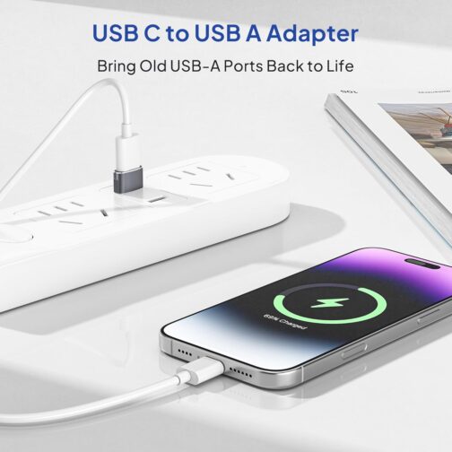 Elebase iPhone 16 Pro Charger Adapter, USB to USB C Adapter 4 Pack, Type C Female to A Male Charger Power Supply for iPhone 15 14 Pro Max, Samsung Galaxy Z Fold Flip 6, S25 S24 S23, iPad 10 Air 5 Mini – Bild 2