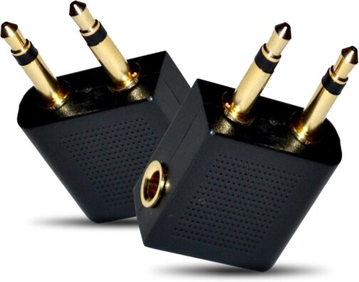 Gold Plated Airplane Flight Headphone Adapters (Pack of 2) | Allows you to use your Earphones with all In-Flight Media Systems | This Airline Plane Headset Converter Enables Great Sound on all Planes – Bild 2