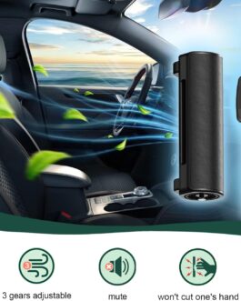 Car Seat Cooling Fan, Quiet Adjustable Wind Speed, USB Car Seat Cooling Fan with Elastic Strap, Car Backrest Fan, Suitable for All Cars Jeep Van RV Trucks (Classic Black)