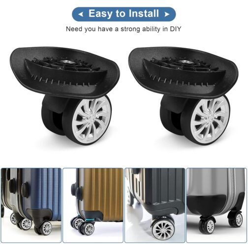 Pack of 2 Luggage Wheels Replacement, Luggage Suitcase Replacement, Swivel Castors for Luggage, Suitcase Wheel Replacement Wheels, Suitcase Replacement Wheels for Suitcase, Universal Rotating Wheels – Bild 8