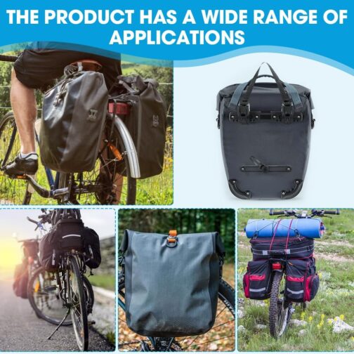 Riisoyu Bicycle Side Pockets Buckle, 360° Adjustable Bicycle Bag Attachment Pannier Rack Accessories Practical Holder Practical Bicycle Pannier Rack Accessories Adjustable School Bag Hooks – Bild 3
