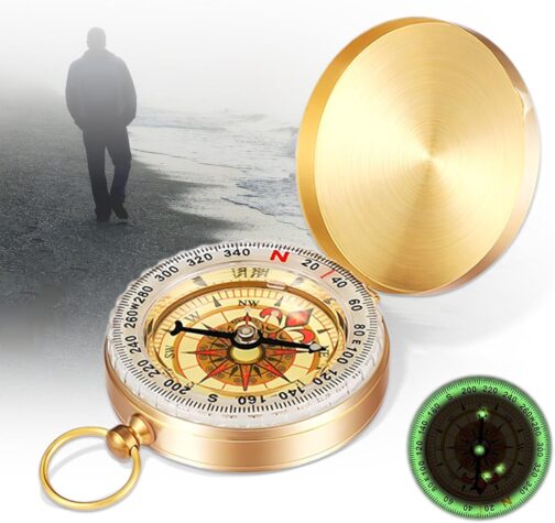 Children's Compass, Outdoor Pocket Compass, Portable Compass, Hiking Compass with Fluorescence, Clamshell Compass, Waterproof Compass for Outdoor Activities, Hiking, Climbing