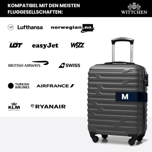 Wittchen Sturdy Suitcase, Trolley, Hand Luggage, Cabin Case. Dimensions: 54 x 39 x 23 cm. Capacity: 38 L. Weight: 2.8 kg. ABS A-line Ii, gray – Bild 6