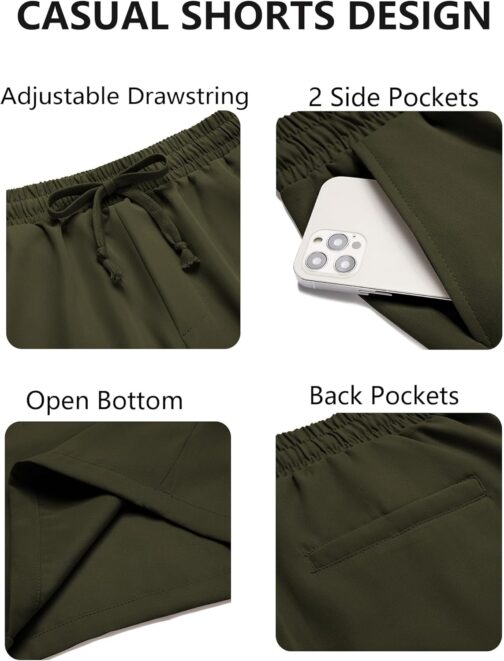 COOFANDY Men's Lightweight Summer Shorts Elastic Waist Stand Shorts Casual Trousers with Pockets – Bild 5