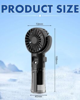 Xevinas Handheld Fan, Mini Fan with Water Mist, 4 Modes and Key Strap, 180° Adjustable, Portable Handheld Fan, Battery Rechargeable USB Fan Battery for Office, Travel, Camping