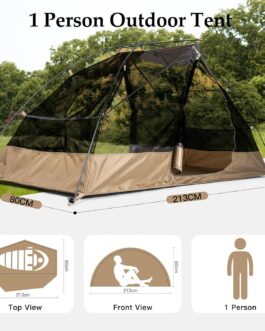 FREE SOLDIER Campingzelt Outdoor Ultraleichtes Einmannzelt In Camouflage, Outdoor-Camping,1 Person Zelt Abenteuer angelzelt einfach aufzubauen und zu tragen moskitoschutz,Wasserdicht