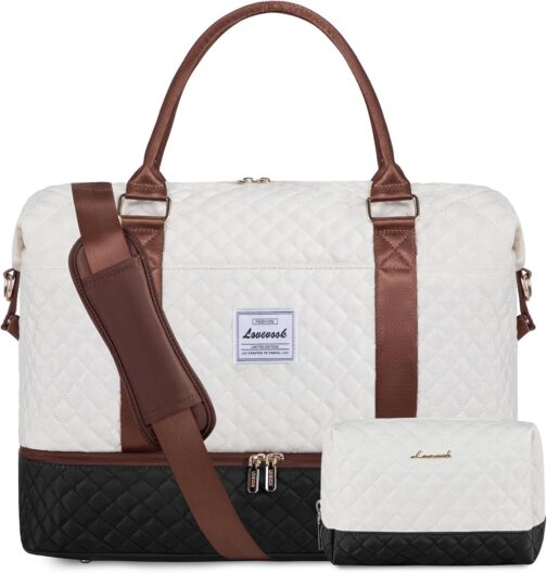 LOVEVOOK Travel Bag Hand Luggage Bag Large Travel Bag Women Set, Beige, black, brown – Bild 9