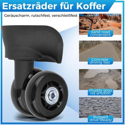 Mtsooning Pack of 2 64 x 18 mm Suitcase Wheels Replacement Wheels Suitcase Wheels Replacement with Mounting Accessories, Replacement Luggage Suitcase Replacement Wheels, Rubber Replacement Wheels for – Bild 5