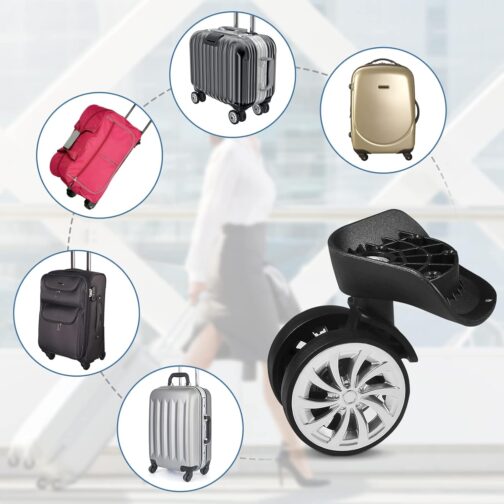 Pack of 2 Luggage Wheels Replacement, Luggage Suitcase Replacement, Swivel Castors for Luggage, Suitcase Wheel Replacement Wheels, Suitcase Replacement Wheels for Suitcase, Universal Rotating Wheels – Bild 4