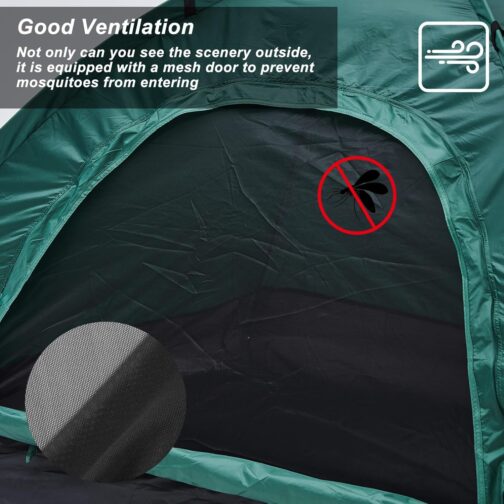 CLIPOP Pop Up Tent Waterproof Lightweight Single-Layer Spring Camping Tent for 3-4 People, Easy Set Up - for Beach, Hiking, Festival, Outdoor Use – Bild 4