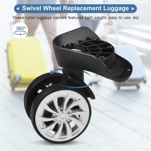 Pack of 2 Luggage Wheels Replacement, Luggage Suitcase Replacement, Swivel Castors for Luggage, Suitcase Wheel Replacement Wheels, Suitcase Replacement Wheels for Suitcase, Universal Rotating Wheels – Bild 2