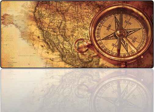 Cmhoo XXL Professional Large Mouse Pad and Computer Game Mouse Pad 90 x 40 x 0.2.5 cm Compass