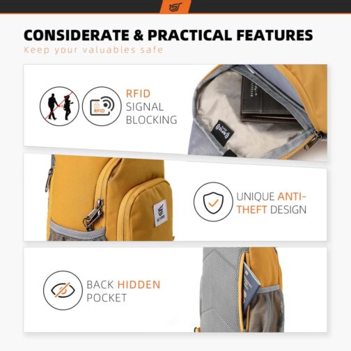 SKYSPER Chest Bag Shoulder Bag Men's Sling Bag Small Crossbody Bags Men Women Lightweight Shoulder Bag Hiking Outdoor Travel – Bild 3