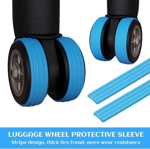 Duronge Pack of 4 Luggage Wheel Protectors Suitcase Wheels Silicone Luggage Suitcase Wheels Cover Can Be Cut to Any Length Suitable for All Wheels, 1111, 11111 – Bild 6