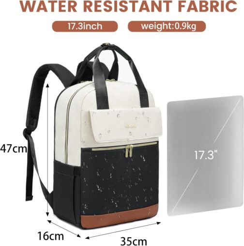 LOVEVOOK Backpack Women's Laptop School Backpack Teenager Girls with Laptop Compartment Travel Backpack Work Bag Daypack Waterproof School Bag Backpack Women Elegant for University Travel Office, – Bild 5