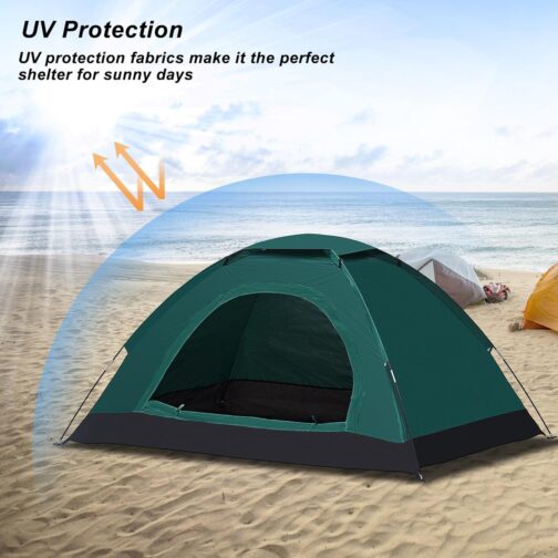 CLIPOP Pop Up Tent Waterproof Lightweight Single-Layer Spring Camping Tent for 3-4 People, Easy Set Up - for Beach, Hiking, Festival, Outdoor Use – Bild 5