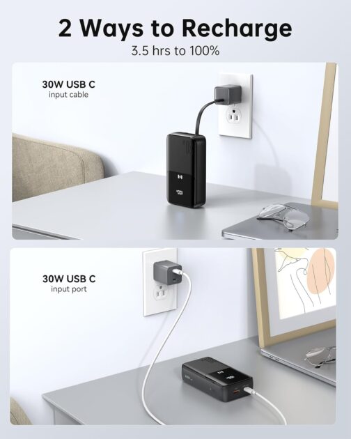 Selore&S-Global Power Bank, Powerbank 20000 mAh with USB C 30 W Fast Charging Function, 4 Outputs, External Mobile Phone Batteries Compatible with iPhone 16 15 14 13 MacBook iPad Samsung Galaxy S25 – Bild 7