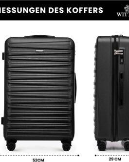 WITTCHEN Skyspeed Line ABS Hard Shell Suitcase Travel Suitcase Trolley Combination Lock Telescopic Handle 4 Wheels, black