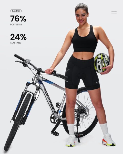 Sportneer Women's Cycling Shorts with Seat Padding 4D Padded Cycling Shorts with Pocket Elastic Breathable Cycling Shorts Women's Padding Pain-Free Quick-Drying – Bild 7