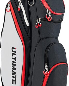 COSTWAY Golf Cart Bag Lightweight Golf Cart Bag with Rain Cover 14 Divisions of Club Compartment Also for Use on Golf Trolley and Golf Cart 7/8 Zip Pockets