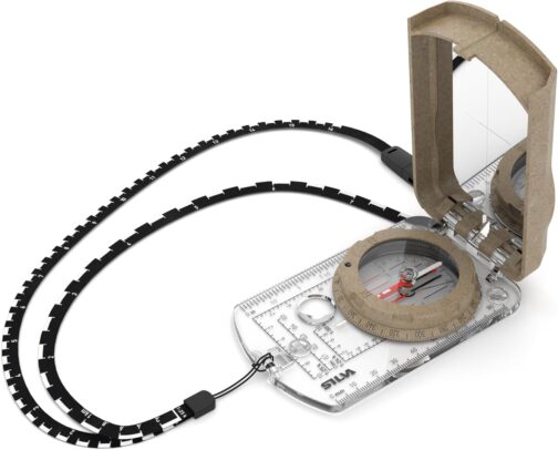 Silva Outdoor Compass - Mirror Compass Terra Expedition S - Made from Recycled Materials - Bearing Compass for Long Distances - Marching Compass - Scale 1:24k, 1:25k, 1:50k - Military Compass