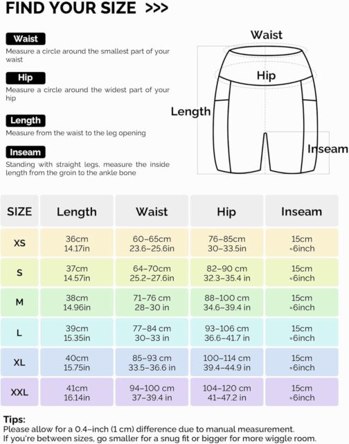 Yogaration Women's Cycling Shorts with 2 Side Pockets, Short Sports Trousers, Seamless Crotch, Short Sports Leggings, Women's High Waist for Gym, Sports, Running, Yoga, Hiking – Bild 3