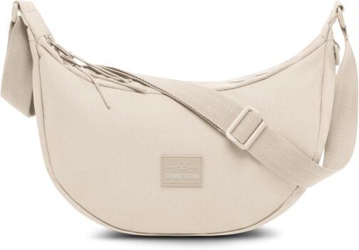 Johnny Urban Crossbody Bag Damen & Herren Beige - Ally Medium (früher Small) - Moon Bag Design - Bauchtasche im Halbmond Stil - Halbrunde Tasche mit verstellbarem Gurt - Wasserabweisend