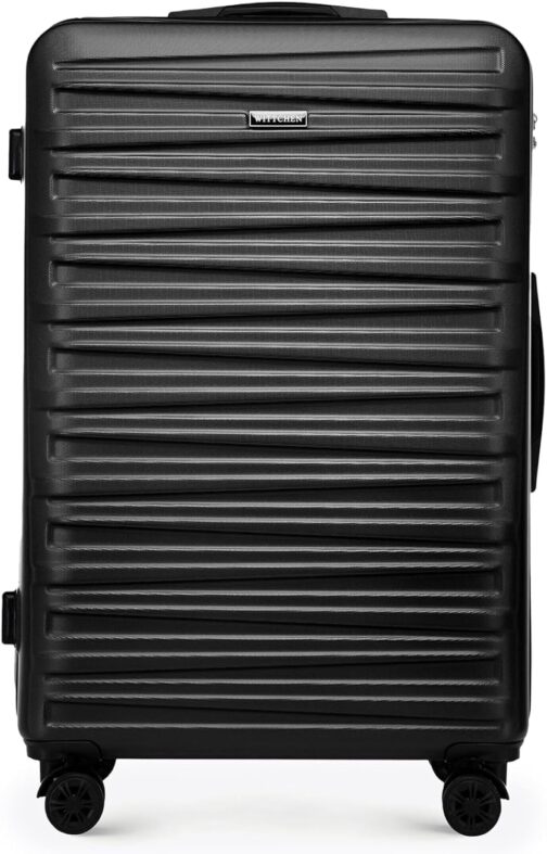 WITTCHEN Skyspeed Line ABS Hard Shell Suitcase Travel Suitcase Trolley Combination Lock Telescopic Handle 4 Wheels, black