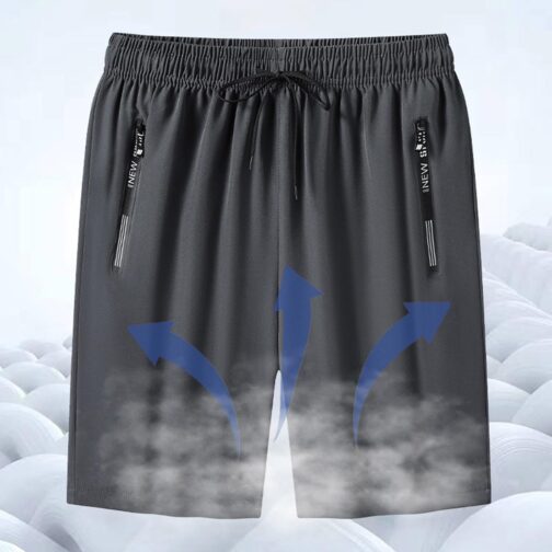 Generisch Men's Sports Shorts Drawstring Breathable Short Jogging Bottoms Outdoor Medium Waist Basketball Shorts with Side Pockets Plain Loose Running Shorts – Bild 3