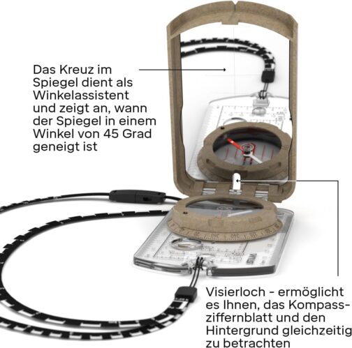 Silva Outdoor Compass - Mirror Compass Terra Expedition S - Made from Recycled Materials - Bearing Compass for Long Distances - Marching Compass - Scale 1:24k, 1:25k, 1:50k - Military Compass – Bild 5