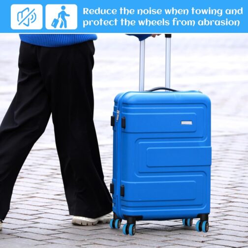 Duronge Pack of 4 Luggage Wheel Protectors Suitcase Wheels Silicone Luggage Suitcase Wheels Cover Can Be Cut to Any Length Suitable for All Wheels, 1111, 11111 – Bild 7