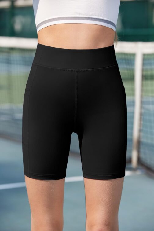 Arshiner Girls' Shorts, Sports Leggings, Short Trousers, Children's Cycling Shorts, Breathable High Waist Gym Trousers with Pocket, 5-12 Years – Bild 2