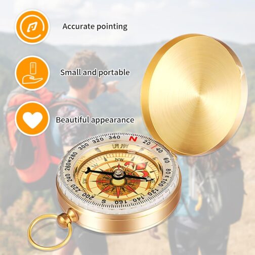 Children's Compass, Outdoor Pocket Compass, Portable Compass, Hiking Compass with Fluorescence, Clamshell Compass, Waterproof Compass for Outdoor Activities, Hiking, Climbing – Bild 4