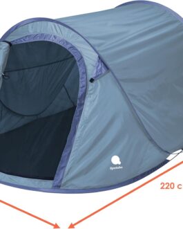 Pop Up Tent for 2-3 People in Blue, Green or Silver – Trekking and Camping Instant Tent – Automatic Instant Tent Single Handed Tent Tent Includes Pegs + Tension Ropes Waterproof