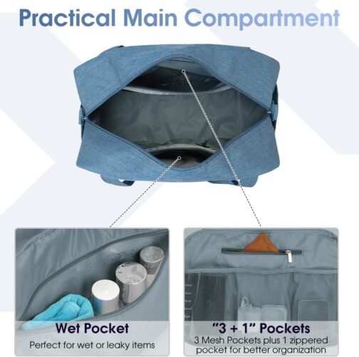 Narwey Hand Luggage 45 x 36 x 20 cm Easyjet Cabin Bag Hand Luggage Bag for Aeroplane Weekender Bag Women Men Travel Bag Women's Hand Luggage Suitcase 25L, navy blue – Bild 5