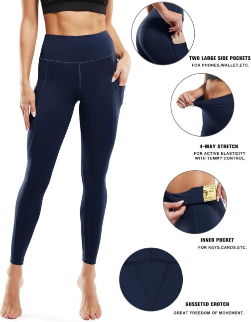 G4Free Leggings für Damen mit Handytasche,Sportleggings für Damen Yogahose Damen Blickdicht Weich Laufhose für Fitness Joggen Yoga – Bild 2